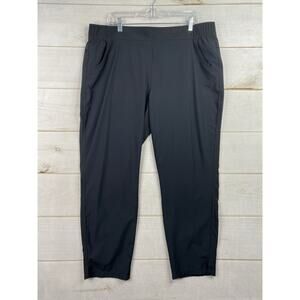 Eddie Bauer Traveler Pants Womens XL Black High Rise Elastic Waist Zip Pocket